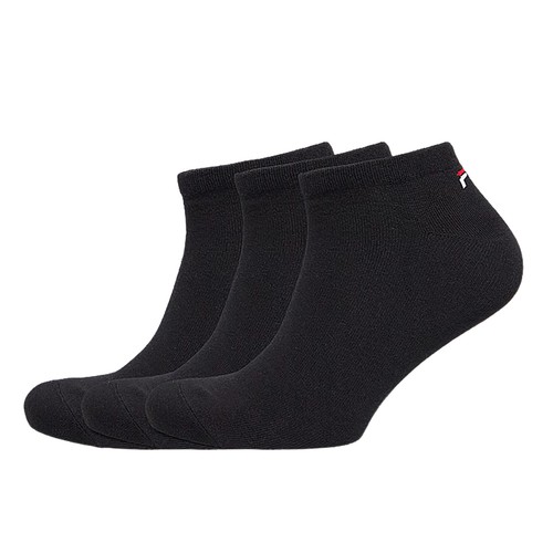 Pack 3 calcetines tobilleros FILA, color negro, talla 35/38