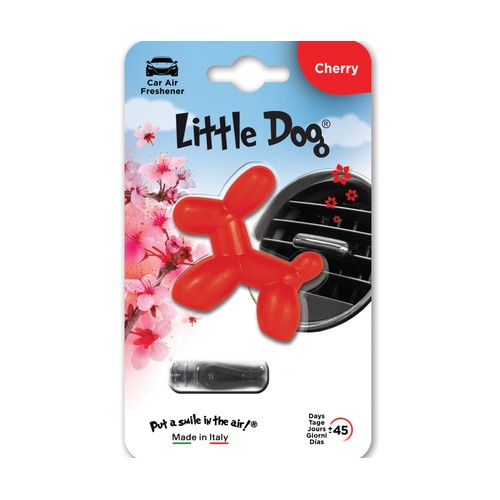 Ambientador de coche para rejilla de ventilación, Little Dog Cherry, ROLMOVIL.