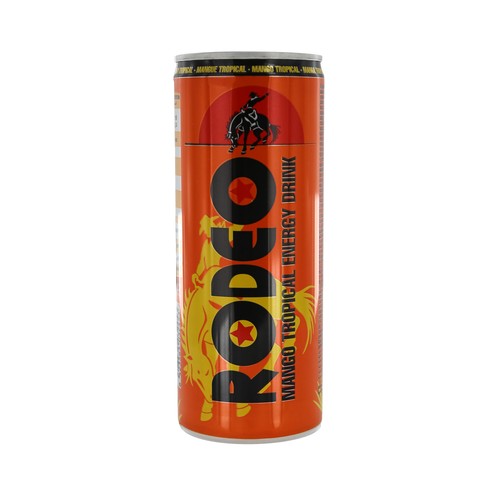 RODEO Bebida energética sabor mango tropical lata 250 ml.