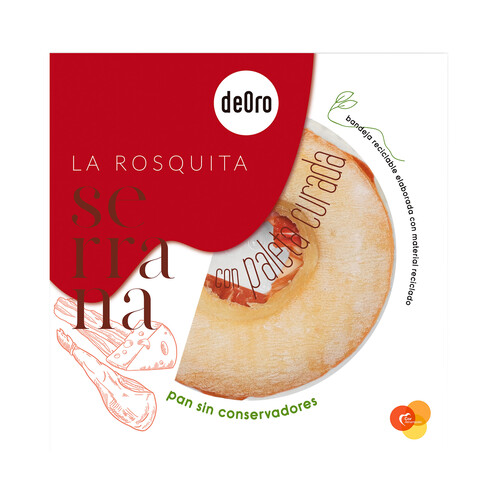 DEORO Rosquita serrana rellena de paleta curada, fiambre de bacon, queso fundido y salsa de tomate DEORO 205 g.