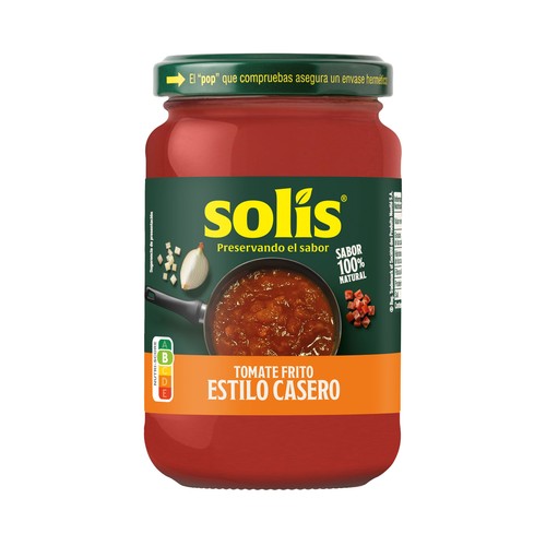 SOLÍS Tomate frito estilo casero, sabor 100 natural frasco 350 g.