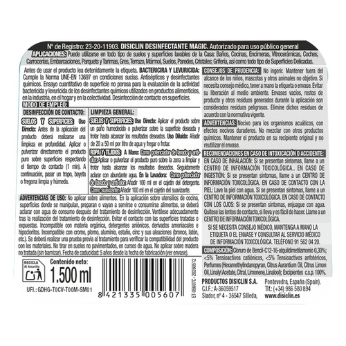 MAGIC DISICLIN Limpiador multiusos desinfectante 1,40 l.