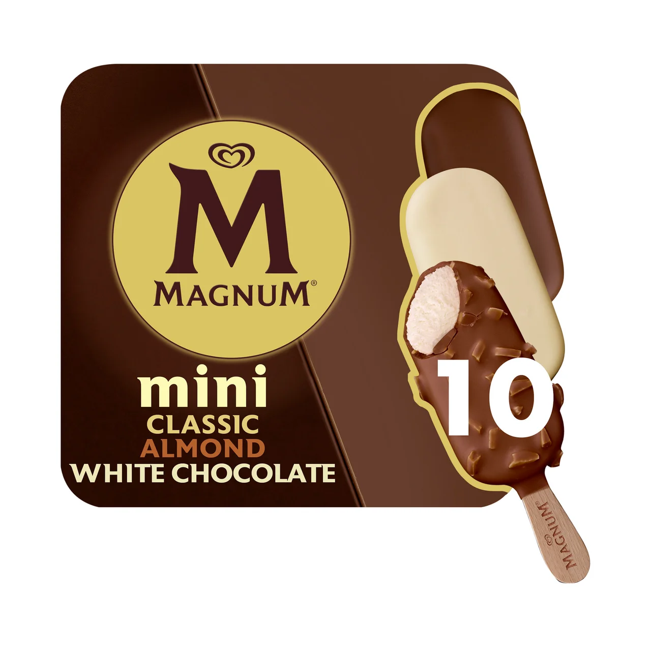 Helado de vainilla con coberturas de diferentes chocolates mini de frigo 10 x 60 ml.