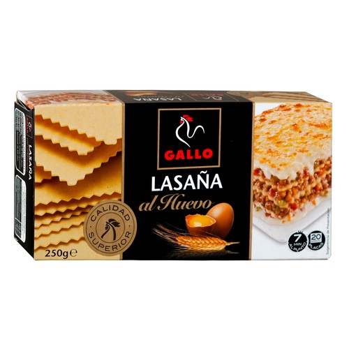 GALLO Pasta lasaña placas 20 unidades 250 g.