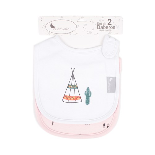 Pack de 2 baberos estampados, MORA.