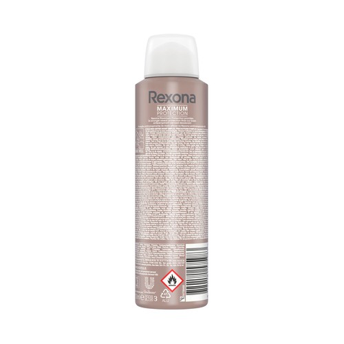 REXONA Maximum protection Desodorante en spray para mujer antitranspirante hasta 96 horas 150 ml.