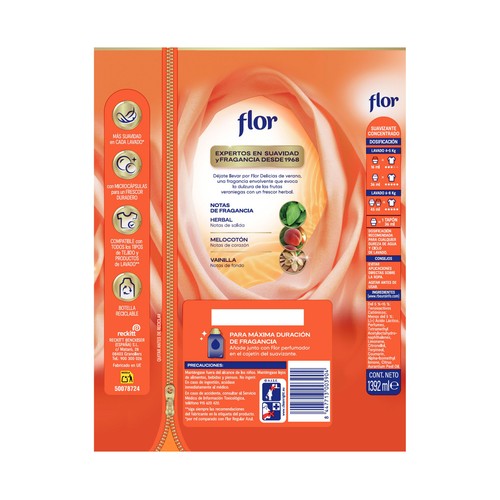 FLOR Suavizante concentrado delicias de verano - 87 lavados.
