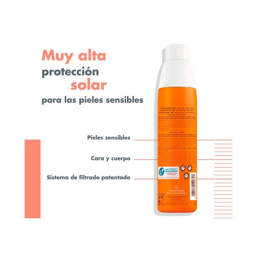 THERMALE AVÉNE Spray protector solar con FPS 50+ (muy alto) para pieles sensibles 200 ml.
