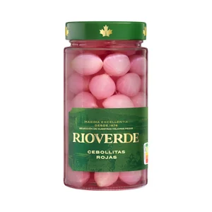 RIOVERDE Cebollitas rojas en vinagre frasco de 180 g.