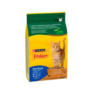 FRISKIES Pienso para gatos esterilizados a base de pavo y verduras 1,5 kg
