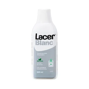 LACER Blanc Enjuague bucal de uso diario con acción blanqueadora, sin alcohol y sabor a menta 500 ml.