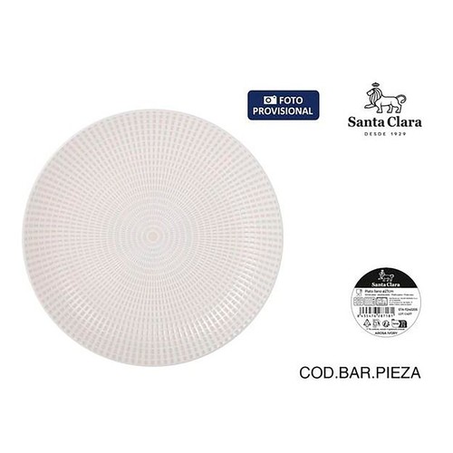 Plato llano Ivory blanco de 27 cm, SANTA CLARA.