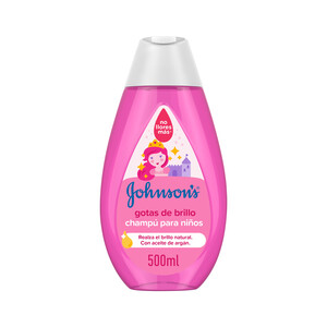 JOHNSON'S Champú infantil para cabellos más brillantes, suaves y sedosos JOHNSON´S Gotas de brillo 500 ml.
