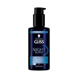 Imagen de GLISS Night elixir de Schwarzkopf Tratamiento hidrtante y nutritivo de noche, para cabellos normales a secos 100 ml.
