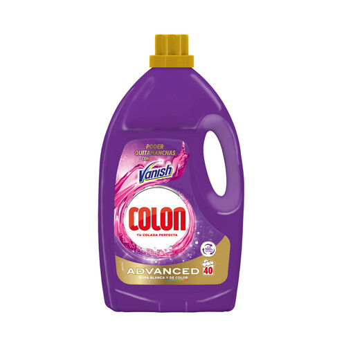 COLON Vanish Detergente líquido más quitamanchas para lavadora (ropa blanca y de color) 40 lav. 2.08 l.