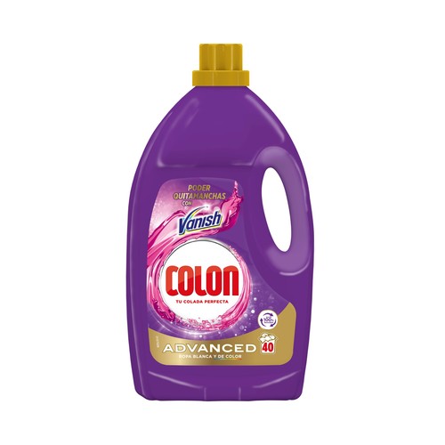 COLON Vanish Detergente líquido más quitamanchas para lavadora (ropa blanca y de color) 40 lav.
