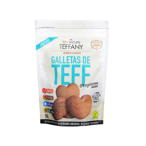 TEFFANY Galletas de Teff. 0 % azucares añadidos TEFFANY 125 g.