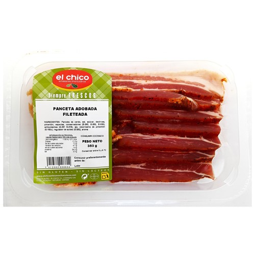 EL CHICO Panceta adobada cortada en filetes 350 g.