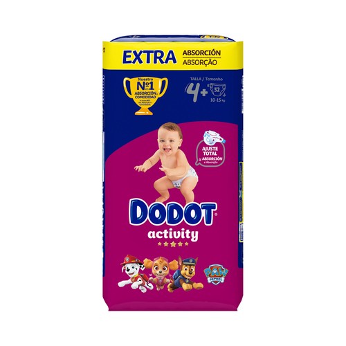 DODOT Activity Pañales talla 4+ (10-15 kg) 52 uds.