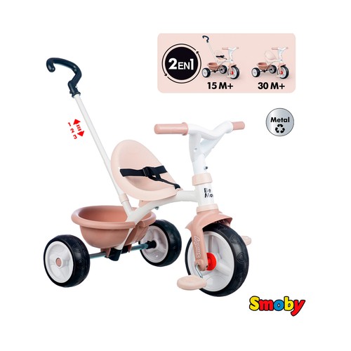 Triciclo Beige 2 en 1 Be Move Metal +15 Meses SMOBY