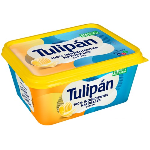 Tarrina de margarina vegetal 3/4 con sal TULIPÁN 900 g.