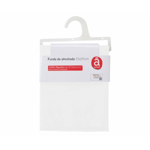 Funda de almohada de 55x55cm. 100% algodón 57 hilos, ACTUEL.