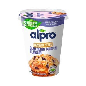 ALPRO Dessert style Especialidad de soja con arándanos y sabor a magdalena 400 g.
