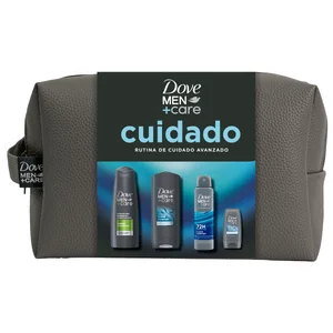 DOVE Men + care Neceser con productos para la higiene masculina.