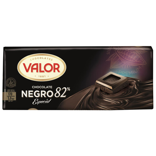 Chocolate negro 82% cacao especial VALOR 170 g.