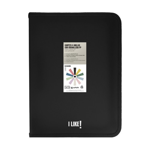 Carpeta con cremallera polipro A4+ GRAFOPLAS.