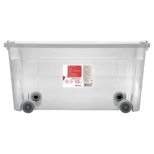 Caja de ordenación multiúsos con ruedas y tapa, 43 litros de capacidad 58x38x29 centímetros PRODUCTO ALCAMPO.