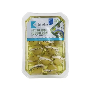 KIELE Aceituna gordal rellena de boquerón del cantábrico MSC (Pesca sostenible certificada) 150 g. 
