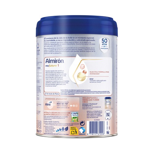 ALMIRÓN Profutura Leche (1) de inicio para recién nacido, a partir del primer día 800 g.