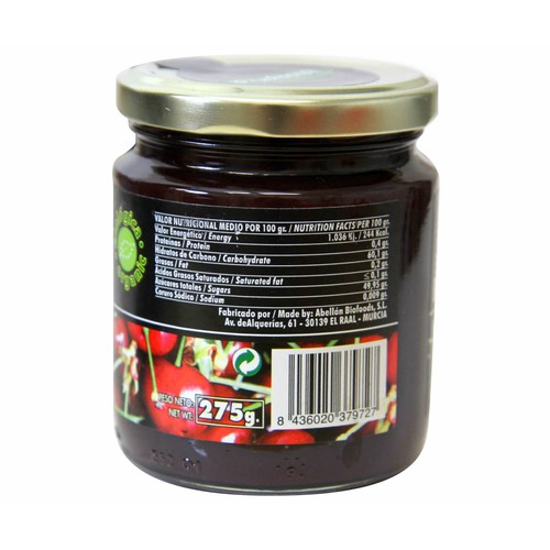 BIOJAM ABEROS Mermelada de Cereza con azúcar de caña ecológico BIOAPRICA 275 g.