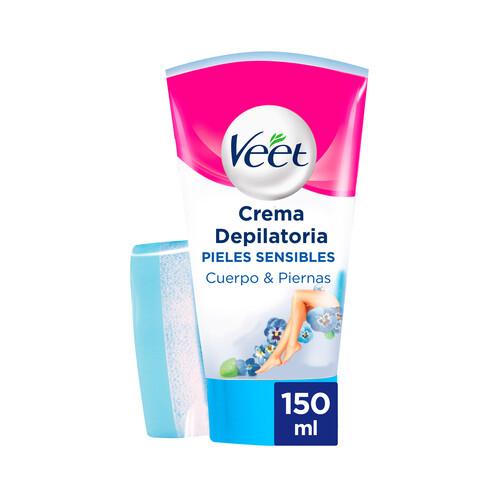 VEET Crema depilatoria de ducha, para cuerpo y piernas, especial pieles sensibles VEET 150 ml.