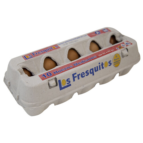 Huevos frescos de categoria A y clase M LOS FRESQUITOS 10 uds.