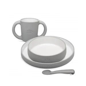 Vajilla de aprendizaje azul grisáceo, INTERBABY.