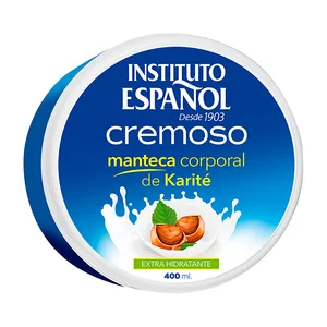 INSTITUTO ESPAÑOL Crema corporal cremosa y extra hidratante con manteca de Karité INSTITUTO ESPAÑOL 400 ml.