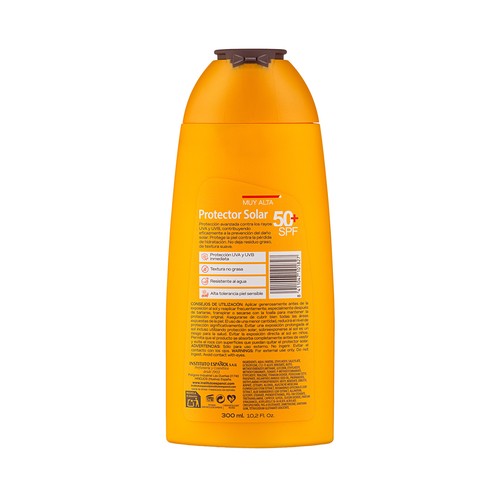 INSTITUTO ESPAÑOL Protector solar con aloe vera y FPS 50+ (muy alto) 300 ml.
