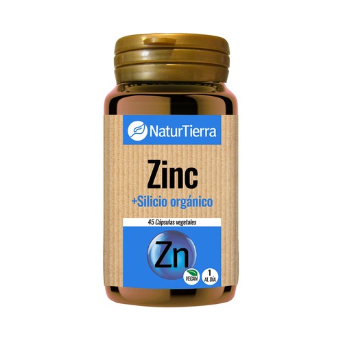 NATURTIERRA Complemento alimenticio con Zinc y Silício orgánico 45 Cápsulas.