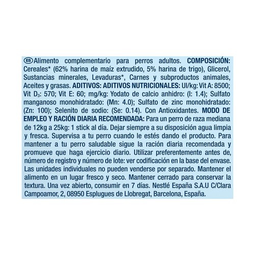 DENTALIFE Snack dental uso diario para perros medianos, PURINA DENTALIFE 42 uds. 966 g.
