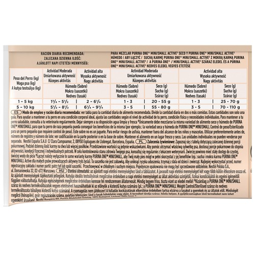 PURINA One mini Alimentación para perros(menos de 10 kg)húmeda con sabor a buey en salsa 4x85 g.