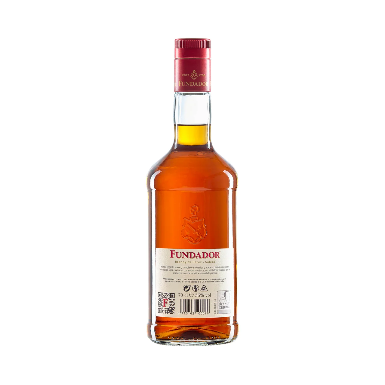Brandy solera envejecido en barricas de Jerez botella de 70 cl.