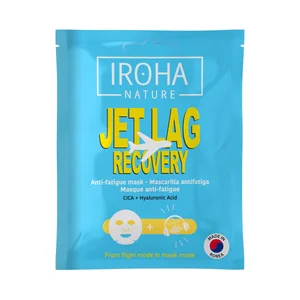 IROHA NATURE Jet lag recovery Mascarilla facial antifatiga con ácido Hialurónico y CICA.