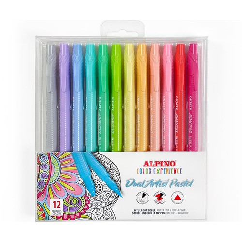 ALPINO Caja 12 rotuladores pastel doble punta Color Experience