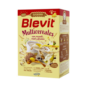 Imagen de BLEVIT Superfibra Papilla multicereales, con muesli, miel y frutas, a partir de 8 meses 500 g. 