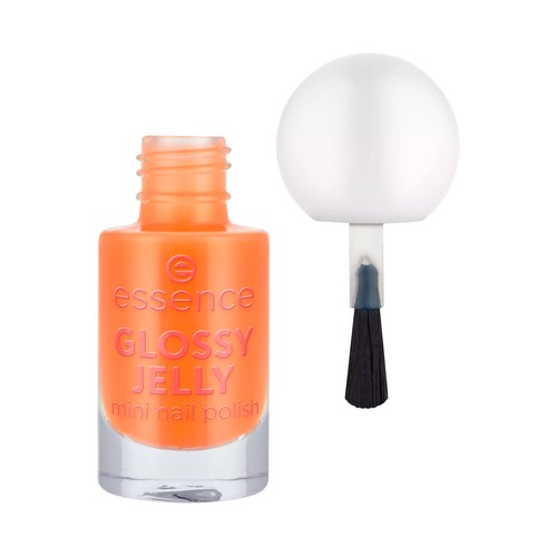 ESSENCE Glossy jelly tono 03 naranja brillante Mini esmalte de uñas.