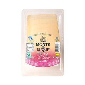 Imagen de MONTE DEL DUQUE Queso en lonchas mezcla tierno sin lactosa 75 g.