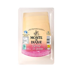 MONTE DEL DUQUE Queso en lonchas mezcla tierno sin lactosa 75 g.