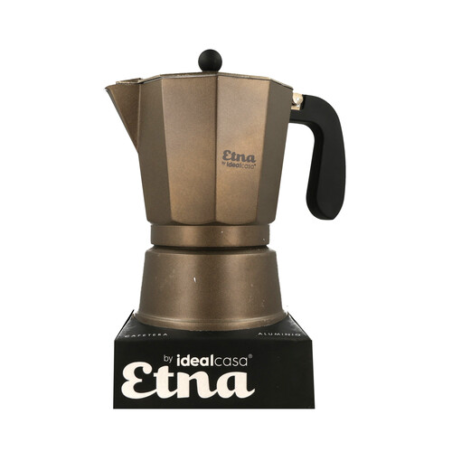 Cafetera italiana convencional con capacidad de 6 tazas, no apta para inducción, Etna IDEALCASA.